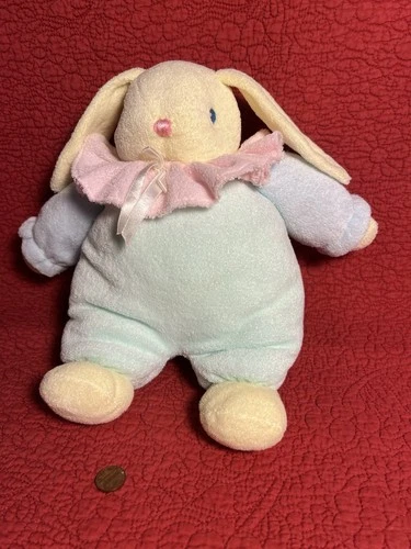 12” Tb Trading Terry Bunny Rabbit Plush Rattle Pastel Dan Dee Stuffed Restored