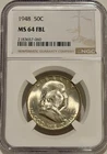1948 P Franklin Silver Half Dollar NGC MS64 FBL