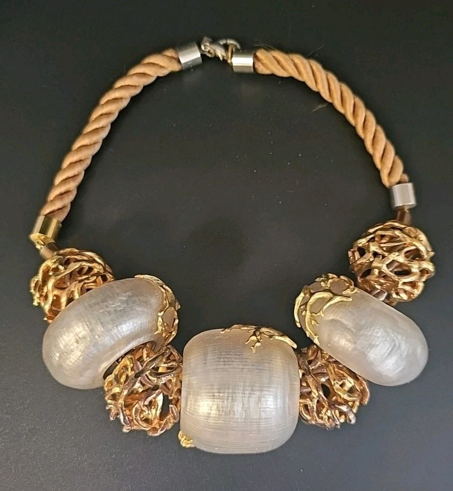 ALEXIS BITTAR Golden Wire Cages Metal Coral Branch Choker Necklace - Image 2 of 4