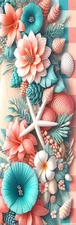 SUMMER SEASIDE, BEACH,SEA, FLOWERS, DOG,BIRDS,CATS-BOOKMARK-COMES WITH TASSEL