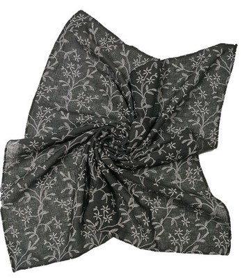Shanlin Unisex Cotton Square Bandanas Scarves 24x24 (Floral Black)