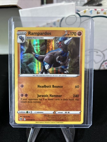 Pokémon Rampardos Astral Radiance 077/189 Holo ~ Pack Fresh New W/Top Loader
