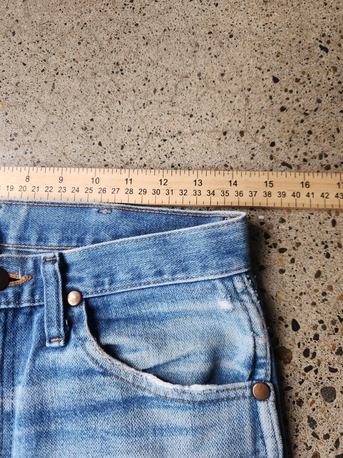 Vintage Patchwork Wrangler Bootcut 936 Faded Dist… - image 4