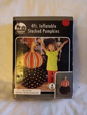 New - Halloween Inflatable STACK PUMPKINS Home Decor 4 FT Tall