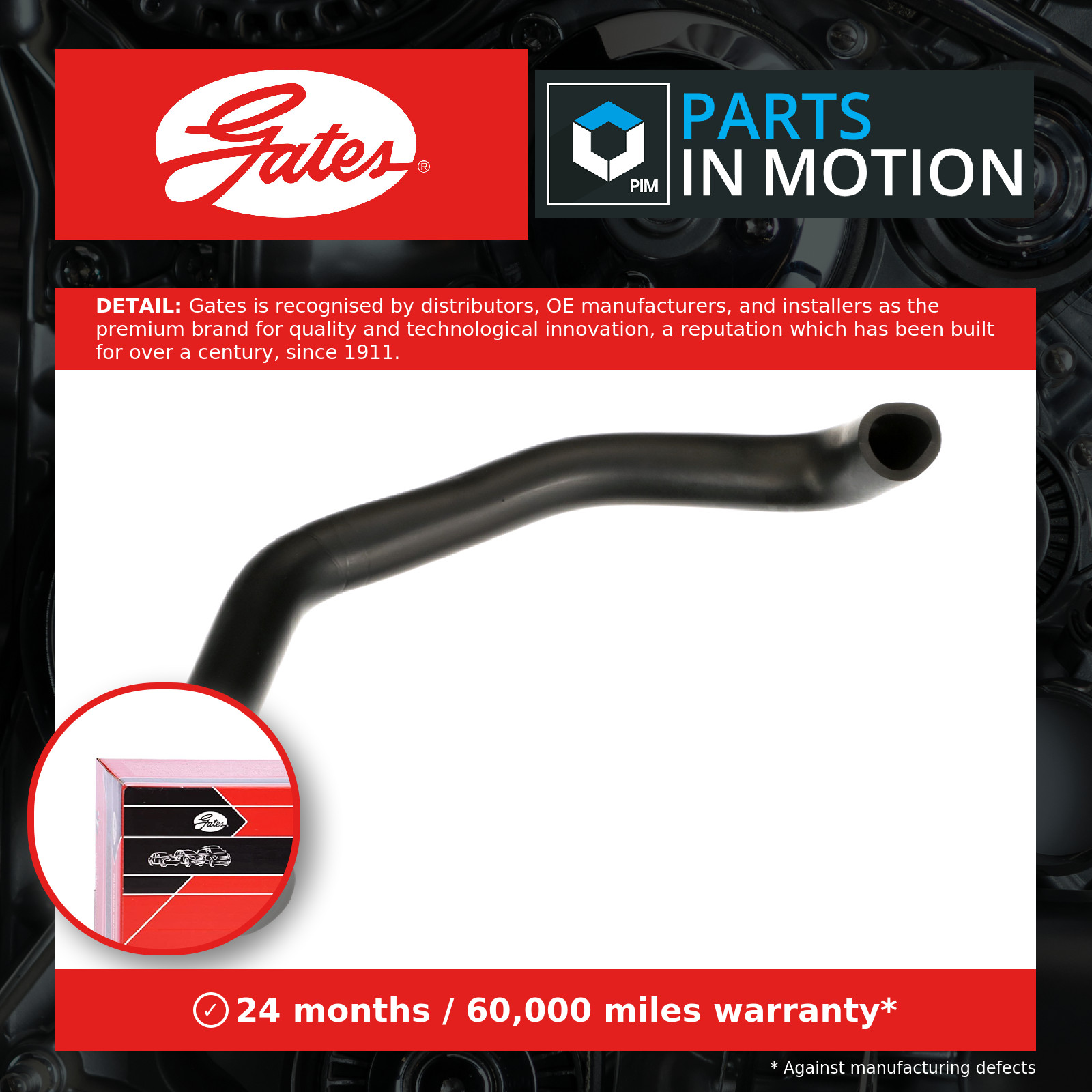 from oil trap to valve (crankcase ventilation) GATES EMH196 Hose, crankcase brea - Image 9