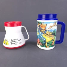 Vintage Thermo Mugs Cup & HMK Tree Frog Jungle Rainforest Whirley Hot Cold