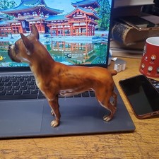Rare 1963 Goebel Porcelain Figurine Boxer Dog  Glazed Statue 7"