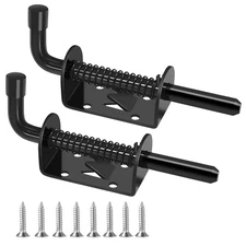 5 Inch Spring Loaded Latch Pin 2 Packs Heavy Duty Steel Sliding Barrel Bolt L...