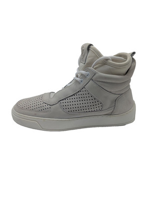 Leandro Lopes Leder Sneaker Mid Top Hellgrau Herren Gr 41 Ungetragen