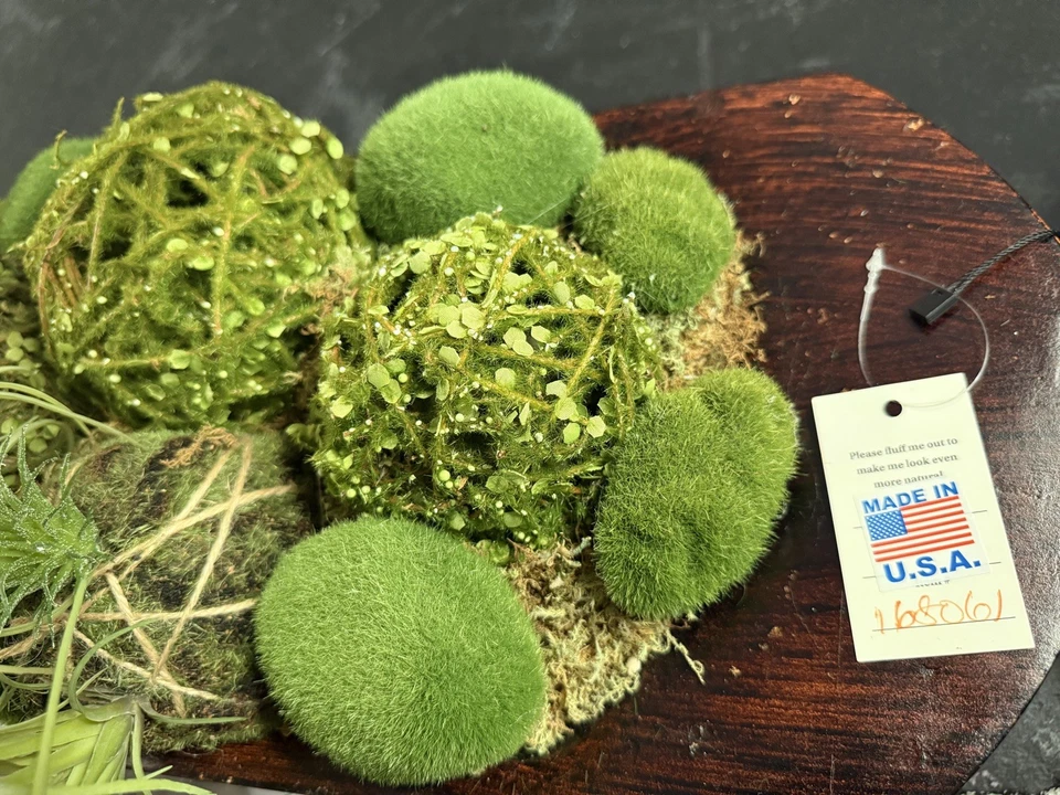  D&W Silks Tazón de Madera de Musgo Oblongo Decorativo Tazón de Masa, Tazón de Musgo Artificial Foto 4 de 4