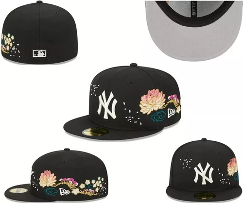 Mens New York Yankees Embroidery Era Hat Baseball Cap Flat edge Hats - Bild 34 von 34
