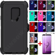 For Samsung Galaxy S9 Defender Case w/Clip fits Otterbox &Tempered Glass Screen