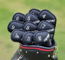 [MAGNETIC] Honma Iron Head Cover 10Pcs 4-11, AW, SW (Black & Silver)