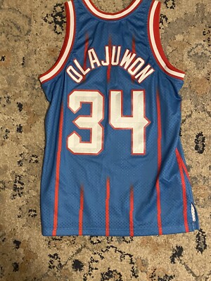 100% Authentic Hakeem Olajuwon Mitchell & Ness 96 97 Rockets Jersey Size 40 M