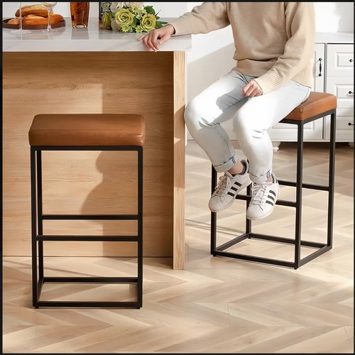 30 Inches Bar Stools Breakfast Bar Chairs w/ Footrest, Counter Stool for Kitchen - Picture 20 of 24