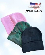 Beanie Hat Cap Plain Knit Ski Skull Cuff Winter Warm Slouchy Men Women Unisex 