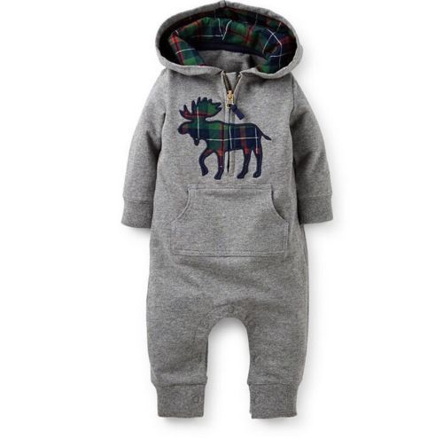 Kleinkind Kinder Baby Junge warm Säugling Strampler Overall Body Kapuze Kleidung - Bild 12 von 19
