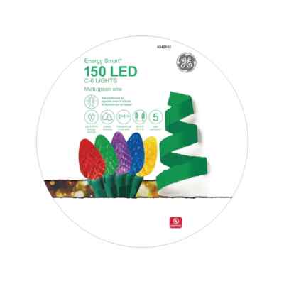 GE Energy Smart 150 Count 49.6 ft Multicolor LED C6 Christmas String Lights