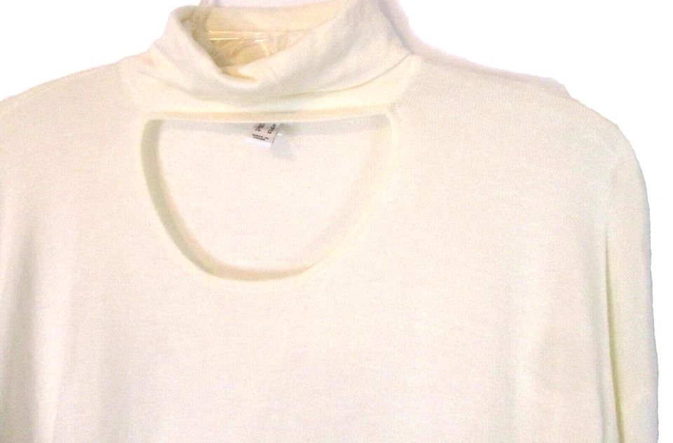 Peace Love World Banded Neck Sweater Ivory Small Pull On A297786 Women CB25P - Image 4 of 4
