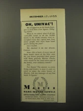 1955 Martex Name-Woven Towels Ad - Oh, Univac!