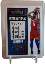 2020-21 Panini Contenders International Ticket Joel Embiid Card #8 76ers W/Top