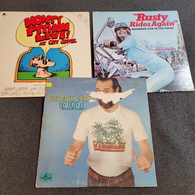 George Carlin Monty Python Rusty Rides Again Comedy LP Album Set Of 3 Original