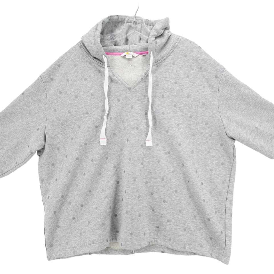 Sudadera con Capucha BODEN Gris Jaspeado Plateada Metálica Lunares Mezcla de Algodón Talla XL Foto 2 de 4