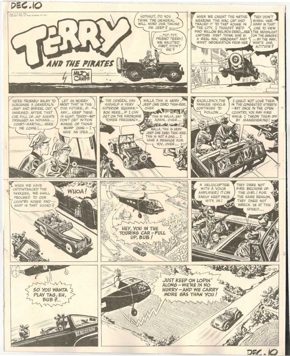 1944 MILTON CANIFF TERRY & THE PIRATES ORIGINAL PRODUCTION ART