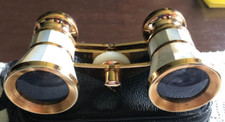 Vintage Opera Glasses J-E56 J-B19 Mother of Pearl Tasco 3x w/ Case