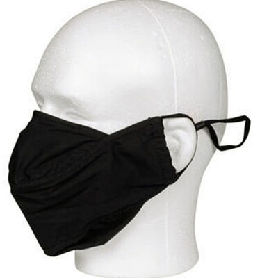 5 Pieces 100% Cotton Face Mask Unisex Adjustable Reusable Washable Black