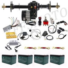 48V 500W 1000W Motor Differential Rear Axle Kits for 4 Wheeler Go Kart Buggy ATV