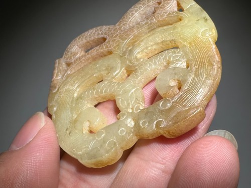 A set of 15 Piece Chinese Han Dy Old Jade Carved Draogn Design "Pei" Pendant - Picture 10 of 22