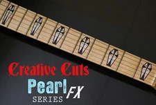 Sabbath Electric Funeral Coffin Cross BLACK PEARL Inlay Stickers for GUITAR BASS