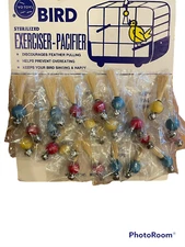 Lot of 24 Vo-Toys Bird Toy Hanging Bell Pacifier XS Small Birds 3.25" USA Made