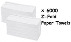 Premium Quality 6000 x Z Fold White Hand Paper Towel Small Sheet 2 PLY Tissue