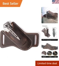 Durable Leather Sheath for 4.9" Folding Knives - Comfortably Worn on Belt