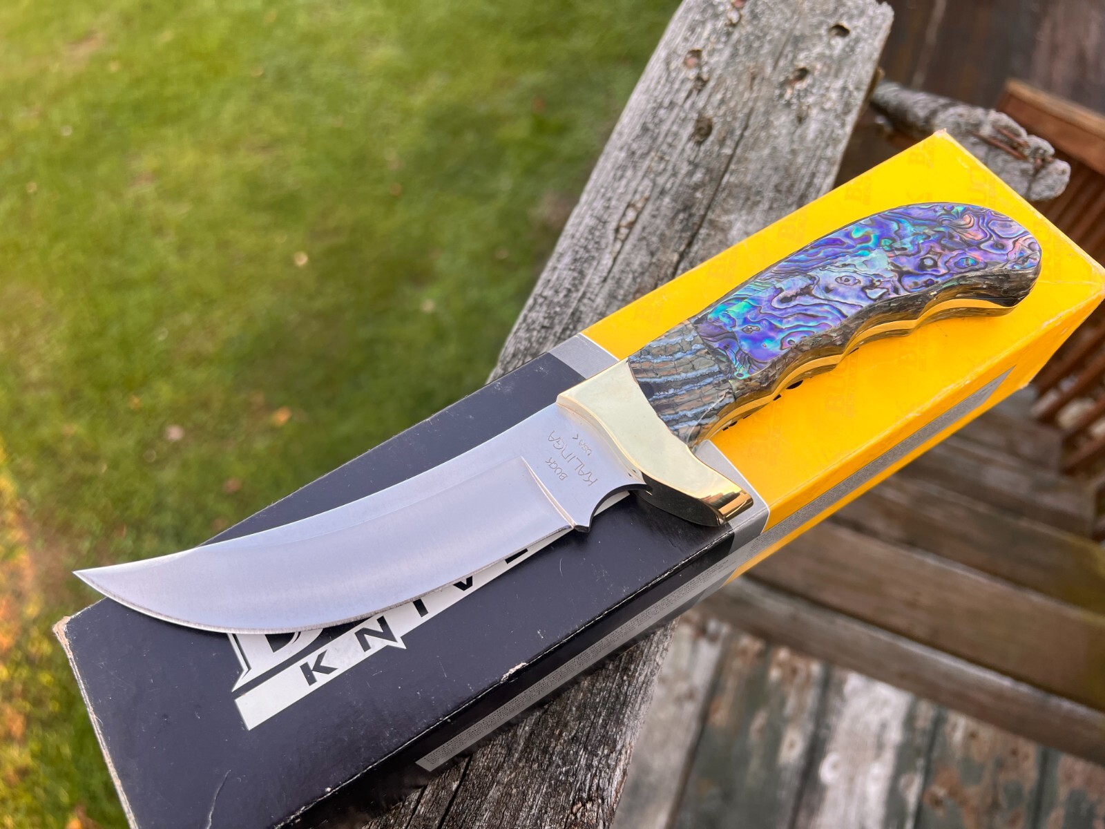 BUCK 401 KALINGA PAUA HANDLES LEROY REMER KNIFE RRR KNIVES SUPER NICE