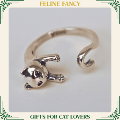 Lily Cat Ring | Silver | Cat Lovers | Ring | Wife Gift |  Feline Fancy Ltd