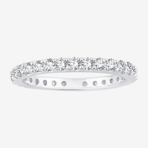 1CT Round Real Moissanite Eternity Wedding Band Ring 14K White Gold Plated Gift