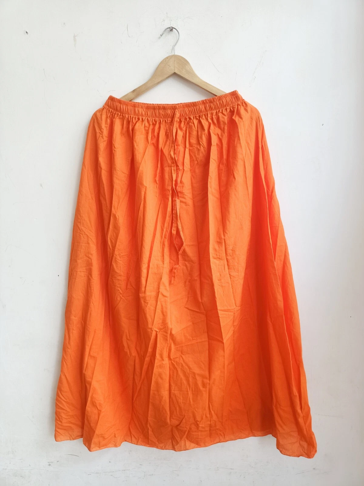Indian Solid Orange Skirt Cotton Girls Skirt Long Skirt Free Size Beachwear
