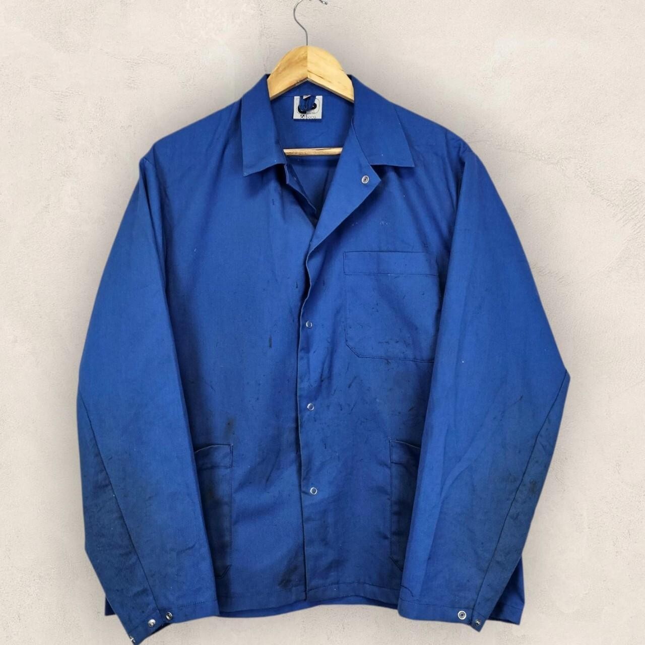 ALTRA Cappotto twill chore bleu de travail francese EU abbigliamento da lavoro artigianale giacca blu L