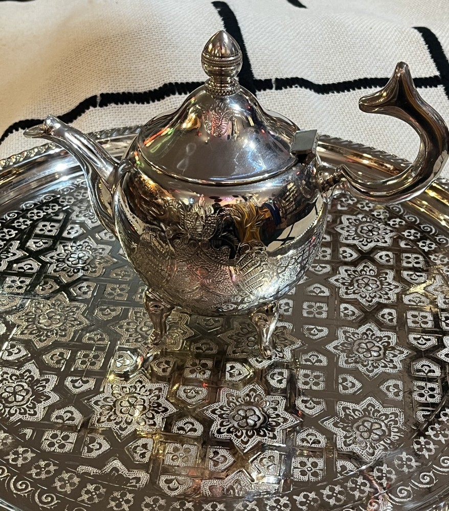 Stainless Steel Moroccan Teapot - Durable Solid Steel Tea Pot