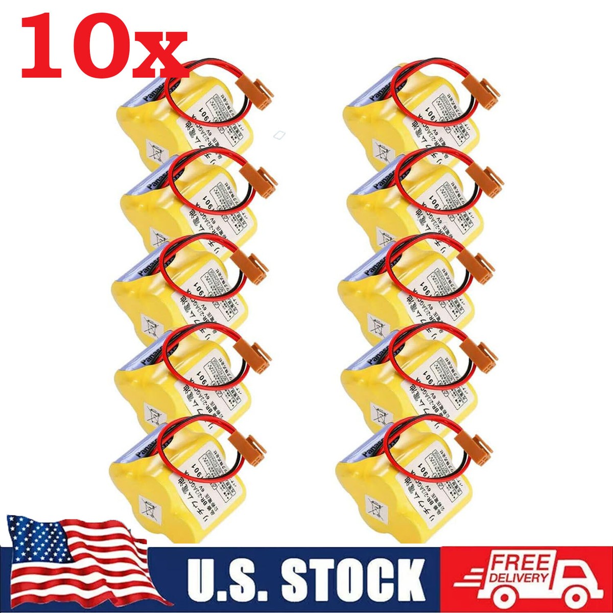 10 PACK HOT NEW BR-2/3AGCT4A 6V PLC Batteria agli ioni di lio Marrone