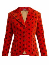 Bnwt New £1,415 Chloe Orange & Black Corduroy Jacket Uk 8, Fr 36, Us 4, It40