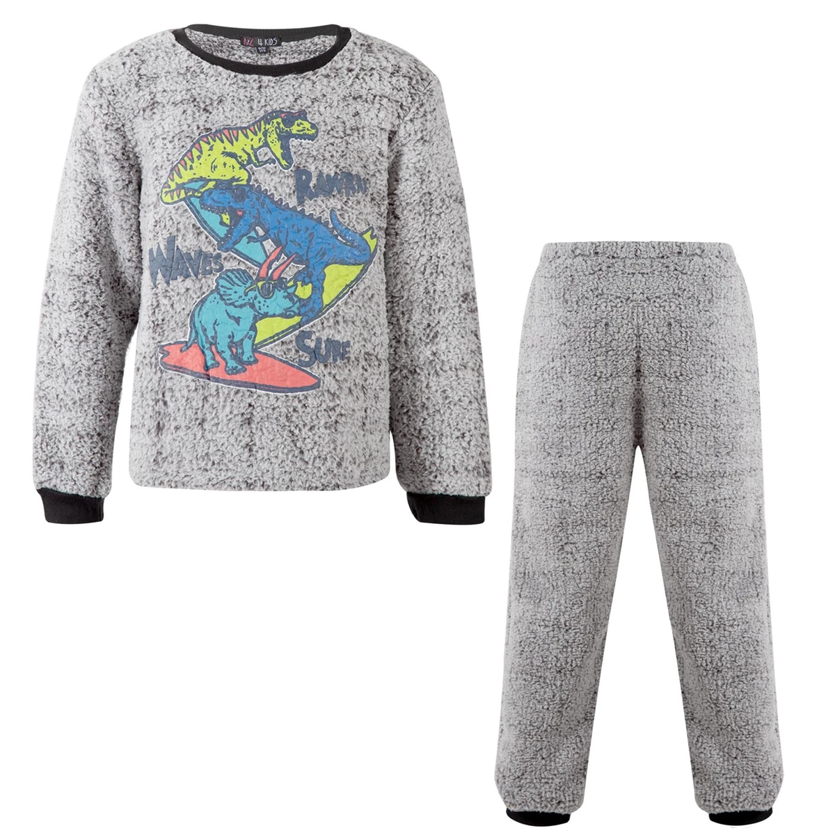 Lot De 2 Pyjamas Chauds En Polaire Pour Enfants – Ensemble Manches Longues Ultra Doux Couleur Unie, Pyjama Hiver Confortable Garçon Fille