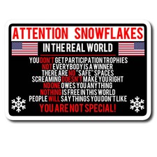 Attention Snowflake Funny Political Car Truck Window Decal Vinyl Sticker