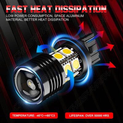 7443 LED Strobe Reverse Light Bulbs | Bright White Flashing Lamps For Honda Civic Accord