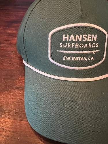 NEW Hansen Surfboards Encinitas, CA Green Cotton Snapback Hat Cap One Size - Picture 2 of 5