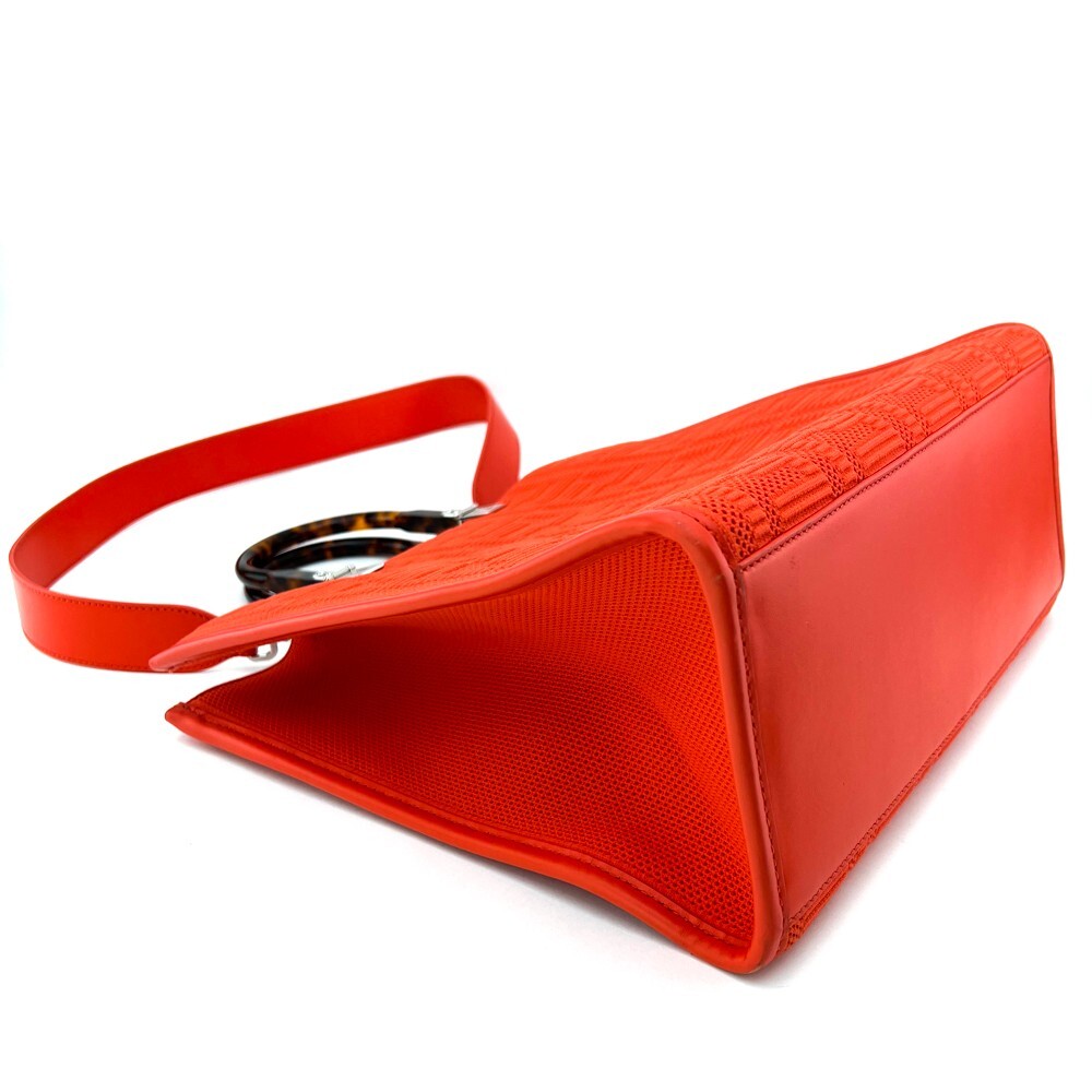 FENDI Orange Technical Fabric Plexiglass FF Motif Sunshine
