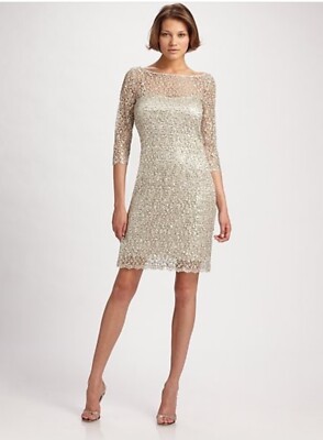 KAY UNGER SEQUINED LACE COCKTAIL SNEATH DRESS SZE 2 - RETAIL $460 | eBay KAY UNGER SEQUINED LACE COCKTAIL SNEATH DRESS SZE 2 - RETAIL $460 | eBay